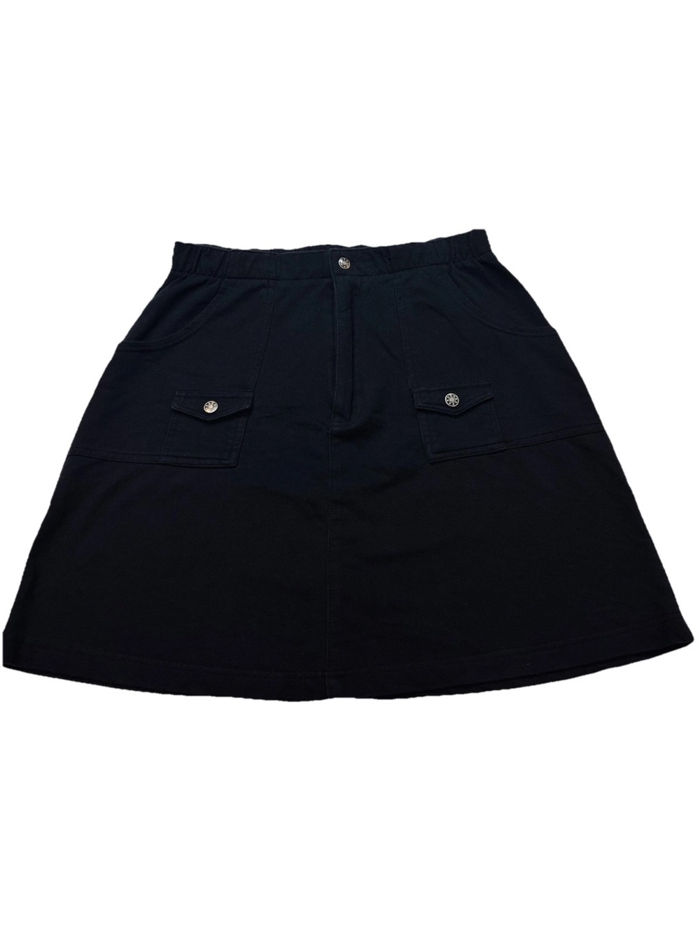 Vintage JouJou Black Knit Mini Skirt High Waist Cargo Pocket Y2K Goth Plus 1X